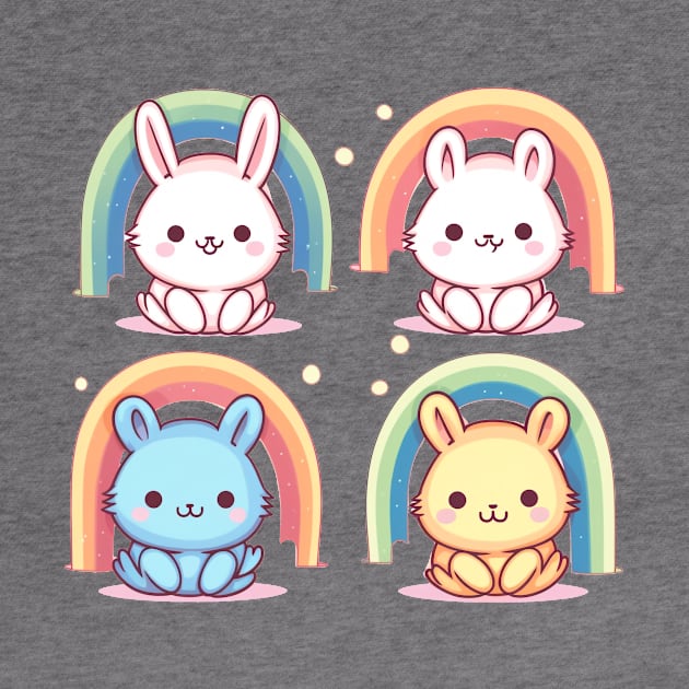 Cute Kawaii Bunnies With Rainbow Pride by Yamabushi's Kawaii Store